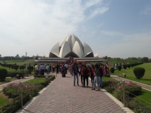 Lotus Temple with visitors, New Delhi